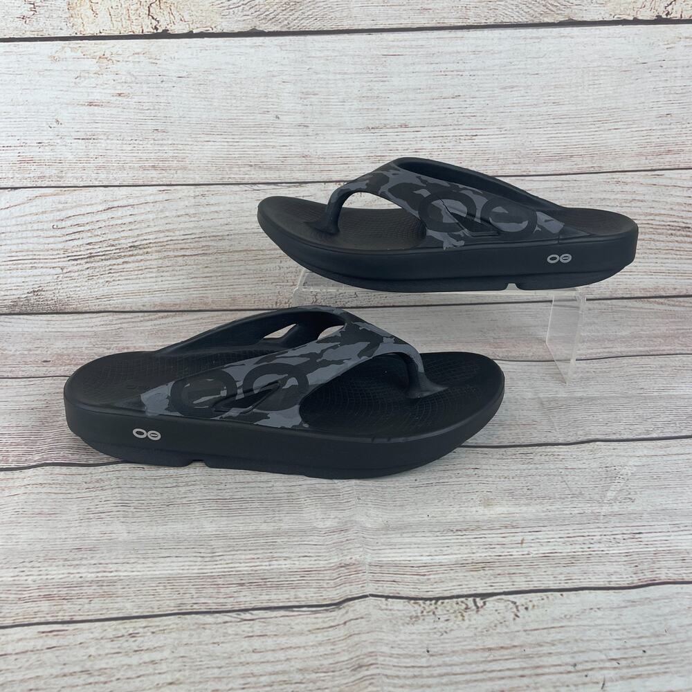 OOFOS Ooriginal Mens 9 Womens 11 Sport Recovery Sandals Black Camo
